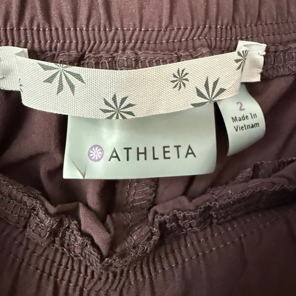 Athleta Womens Size 2 Purple Ruched Bungee Leg Jogger Pants Recycled Polyester - Picture 3 of 9